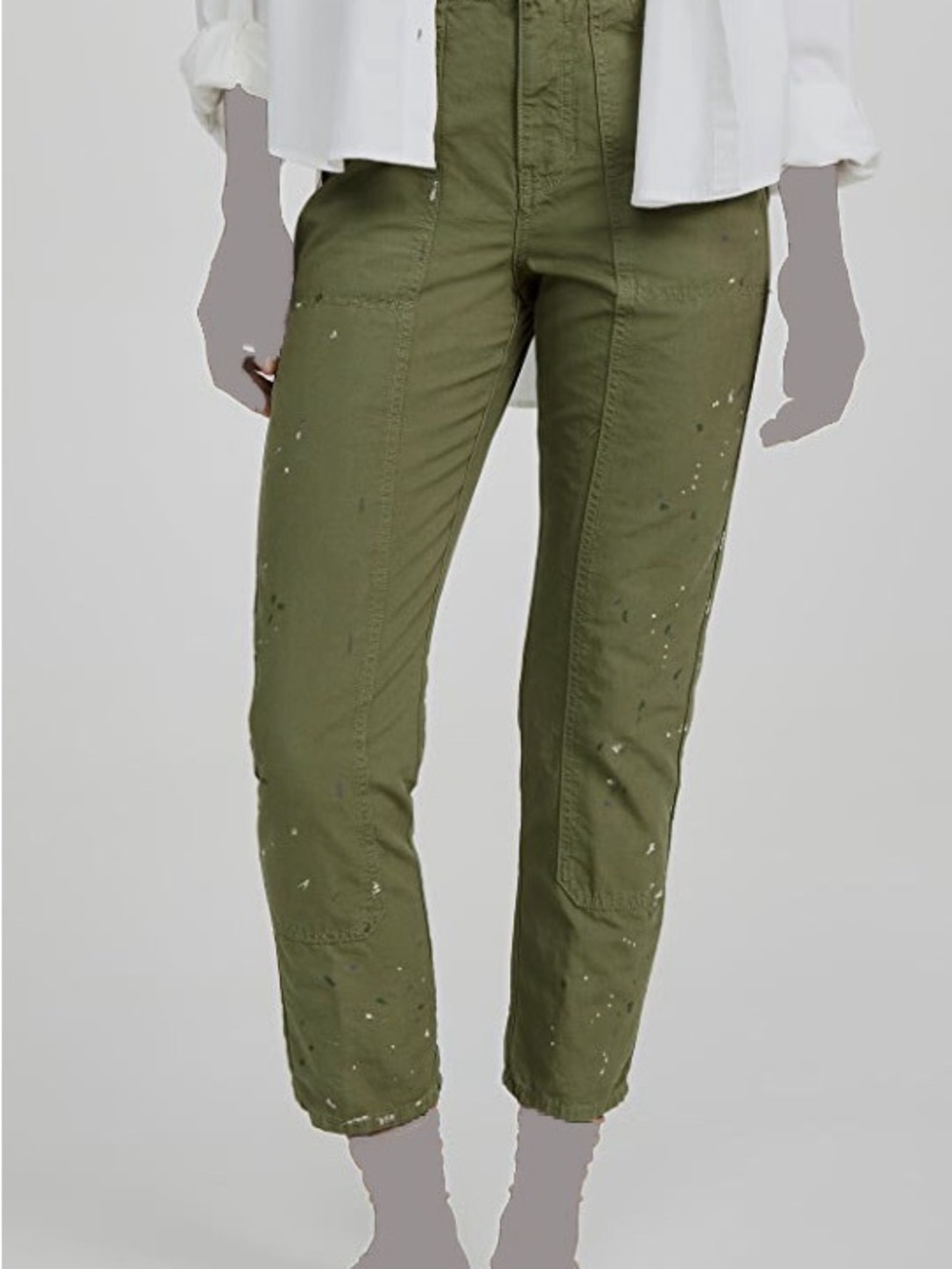 Veronica Beard Olive Green Cropped Utility Pants
